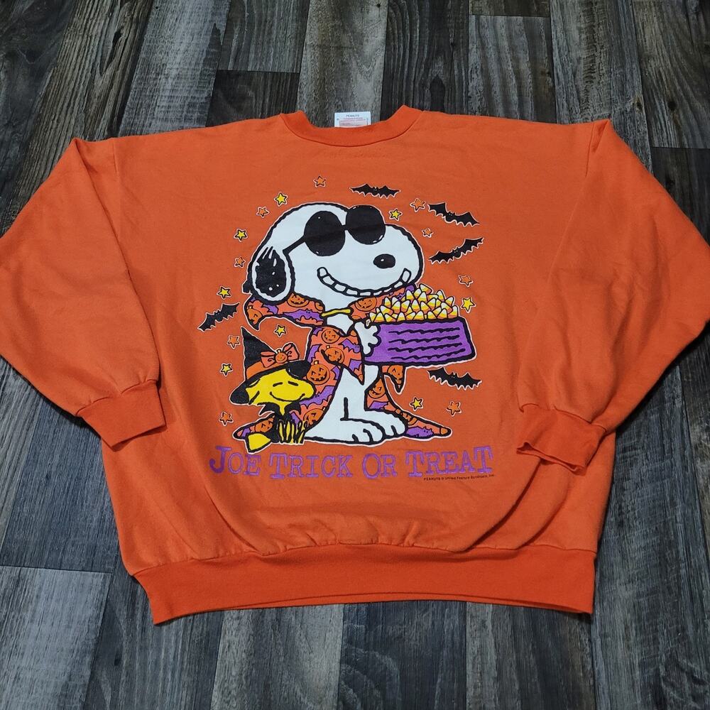 Vintage Peanuts Snoopy Joe Cool "Joe Trick Or Treat" Halloween Sweatshirt XL